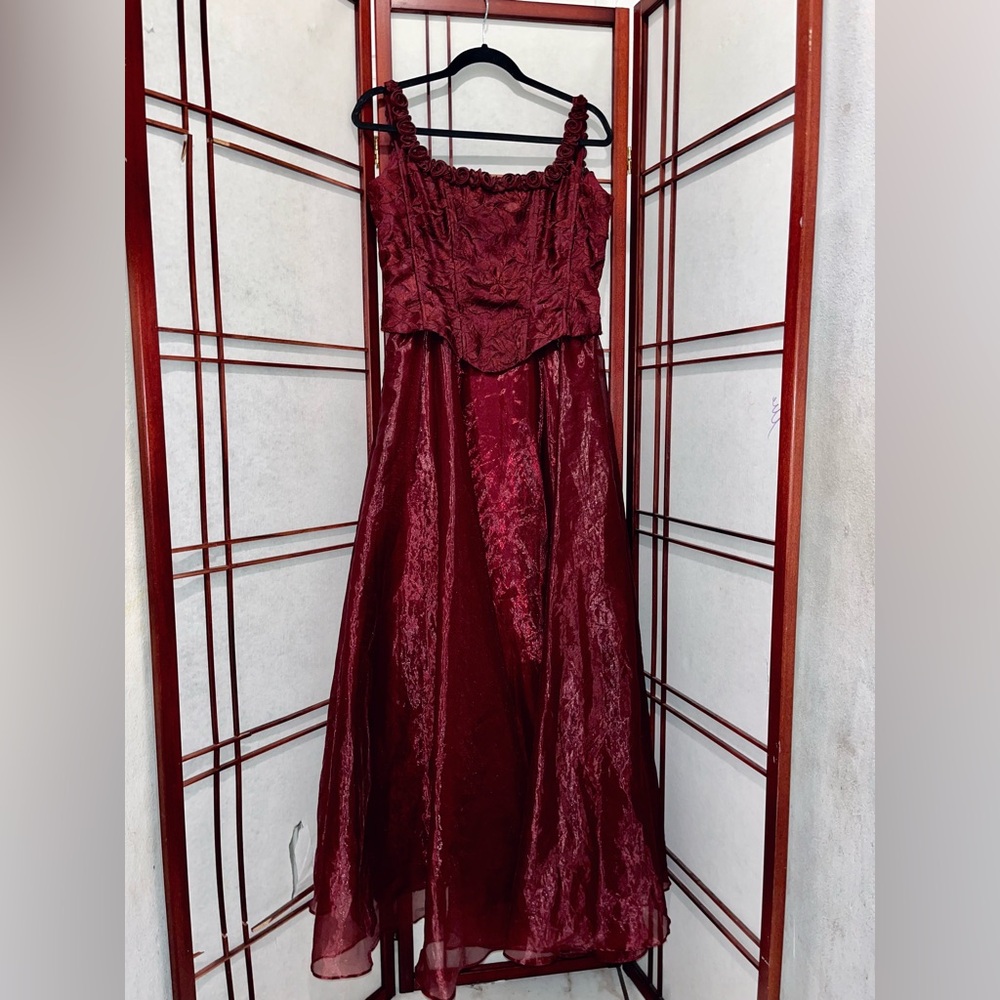 Corset Prom Burgundy Prom Dress